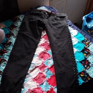 Black Studded Women’s Jeans - Classic Slim Fit